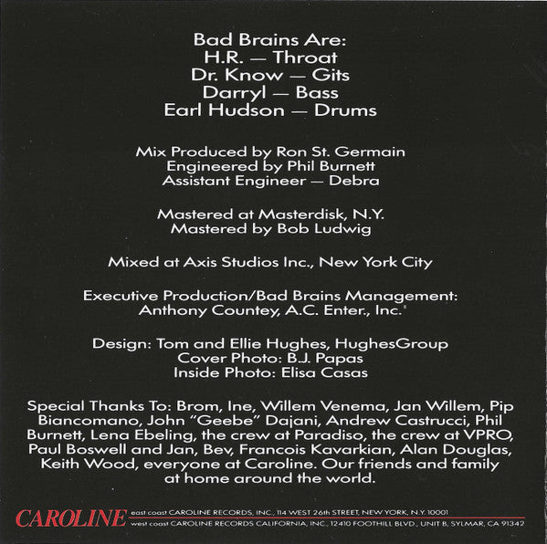 Bad Brains : The Youth Are Getting Restless (Live At The Paradiso, Amsterdam, 1987) (CD, Album, RE, EMI)