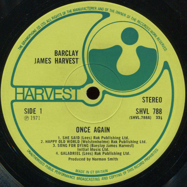 Barclay James Harvest : Once Again (LP, Album, Gat)