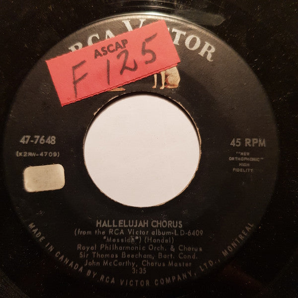 Sir Thomas Beecham : Hallelujah Chorus (7", Single)