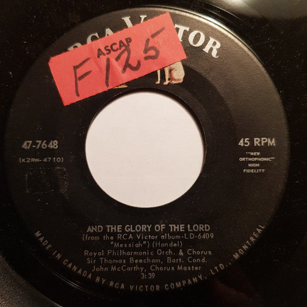 Sir Thomas Beecham : Hallelujah Chorus (7", Single)