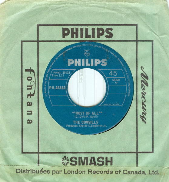 The Cowsills : Most Of All / Siamese Cat (7", Mono)