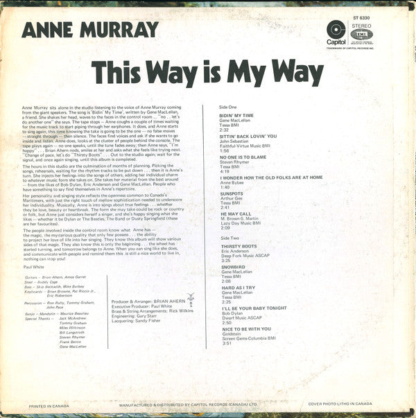 Anne Murray : This Way Is My Way (LP, Album)