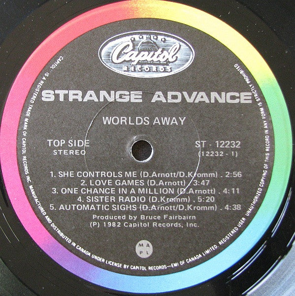 Strange Advance : Worlds Away (LP, Album)