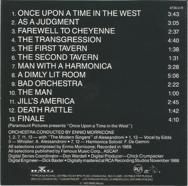Ennio Morricone : Once Upon A Time In The West (The Original Soundtrack Recording) (CD, Album, Club, RE, RM)