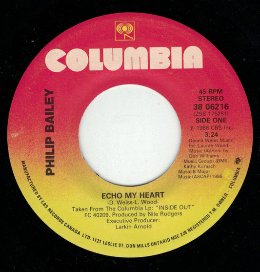 Philip Bailey : Echo My Heart (7", Single)
