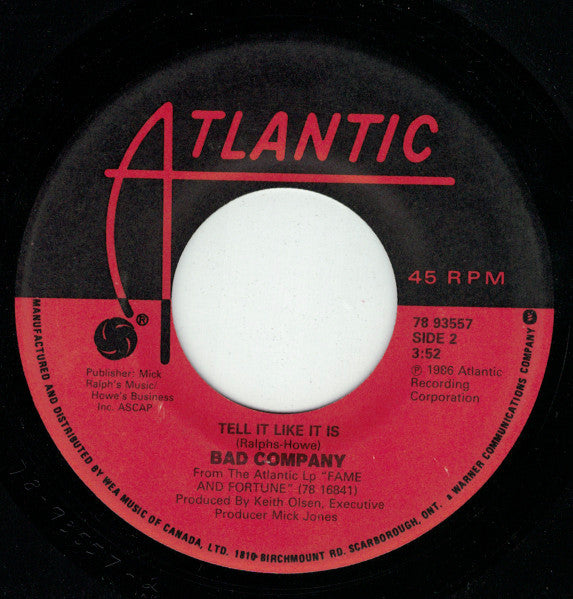 Bad Company (3) : This Love (7", Single)