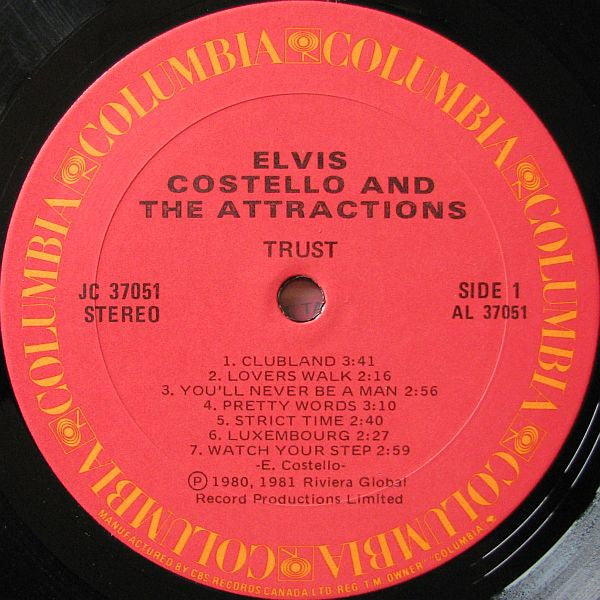 Elvis Costello & The Attractions : Trust (LP, Album)