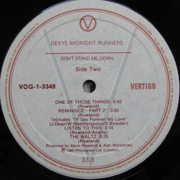 Dexys Midnight Runners : Don't Stand Me Down (LP, Album)