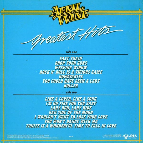 April Wine : Greatest Hits (LP, Comp)