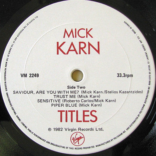 Mick Karn : Titles (LP, Album)