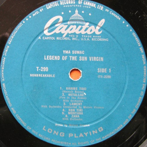 Yma Sumac : Legend Of The Sun Virgin (LP, Album, Mono)