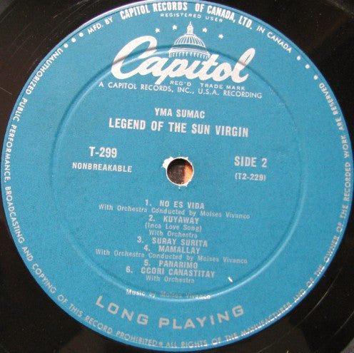 Yma Sumac : Legend Of The Sun Virgin (LP, Album, Mono)