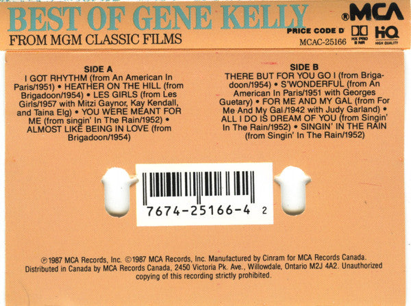 Gene Kelly : Best Of Gene Kelly From MGM Classic Films (Cass)