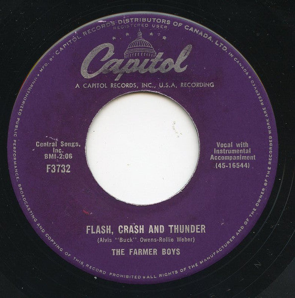 The Farmer Boys : Flash, Crash And Thunder / Someone To Love  (7", Single)