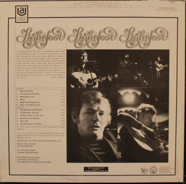 Gordon Lightfoot : Did She Mention My Name (LP, Album)