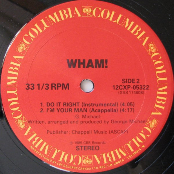 Wham! : I'm Your Man (12", Single)