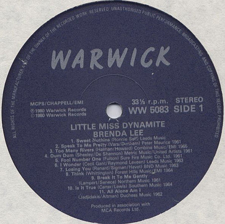 Brenda Lee : Little Miss Dynamite (LP, Comp)