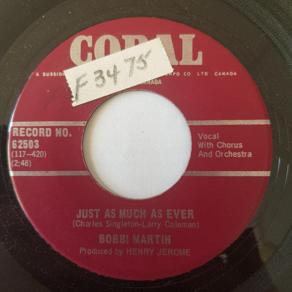 Bobbi Martin : You Have No Idea / Just As Much As Ever (7", Single)