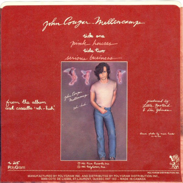 John Cougar Mellencamp : Pink Houses (7", Single)