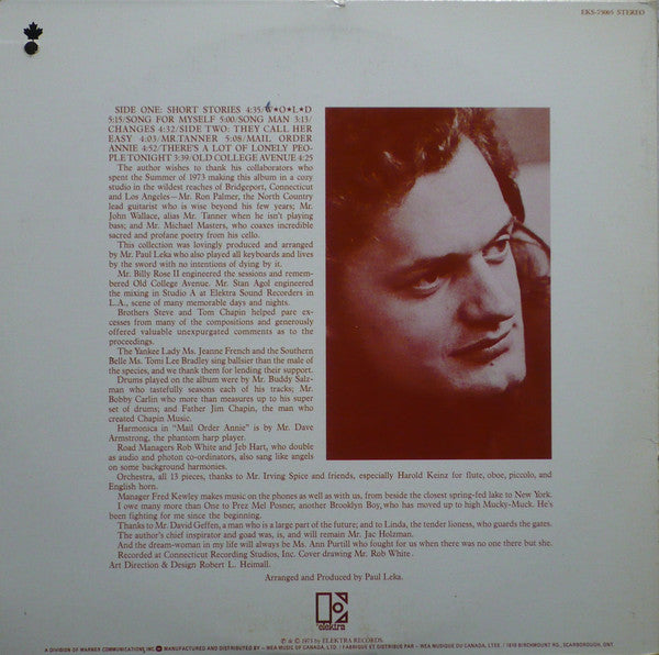Harry Chapin : Short Stories (LP, Album, RE, gat)