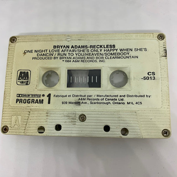 Bryan Adams : Reckless (Cass, Album, Club, CrO)