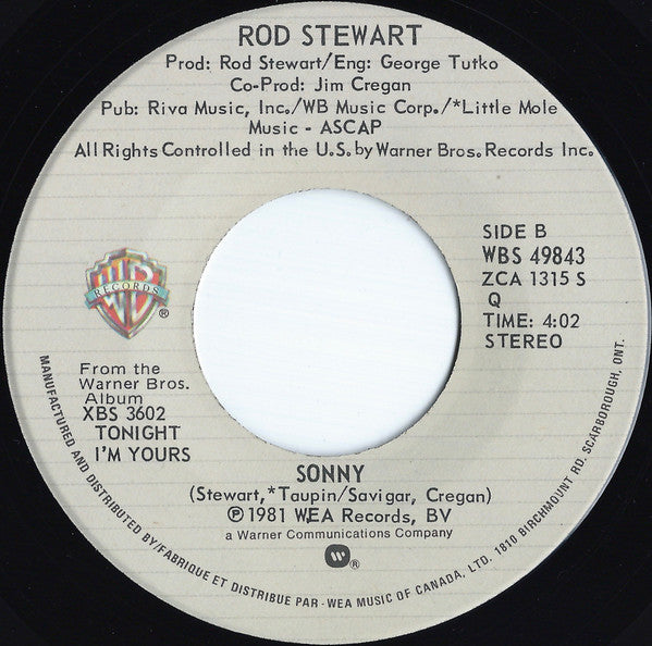 Rod Stewart : Young Turks (7", Single, Qua)