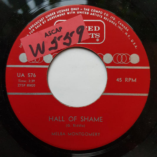 Melba Montgomery : Hall Of Shame (7", Single)