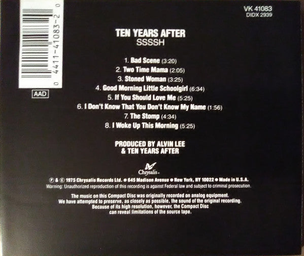 Ten Years After : Ssssh. (CD, Album, RE)