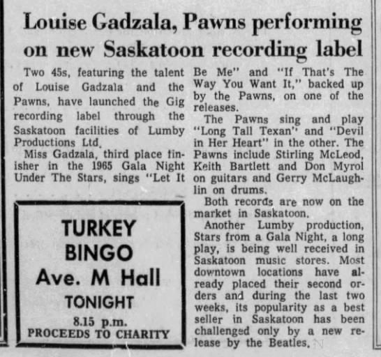 The Pawns : Long Tall Texan / Devil In Her Heart (7", Single)