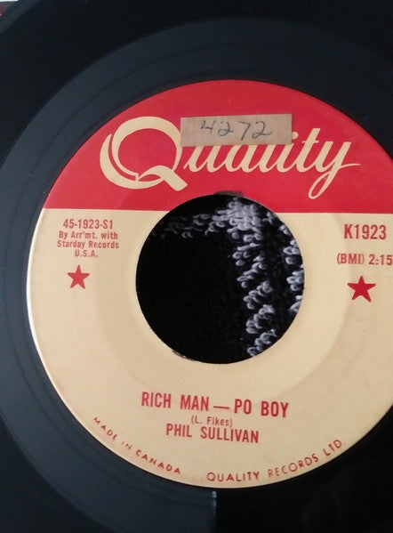 Phil Sullivan (5) : Rich Man - Po Boy / Hearts Are Lonely (7", Single)