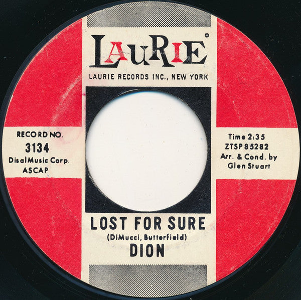 Dion (3) : Little Diane / Lost For Sure (7", Single, Styrene, She)