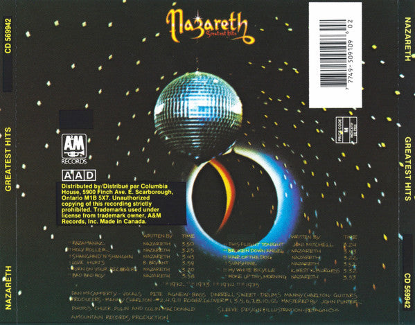 Nazareth (2) : Greatest Hits (CD, Comp, Club)