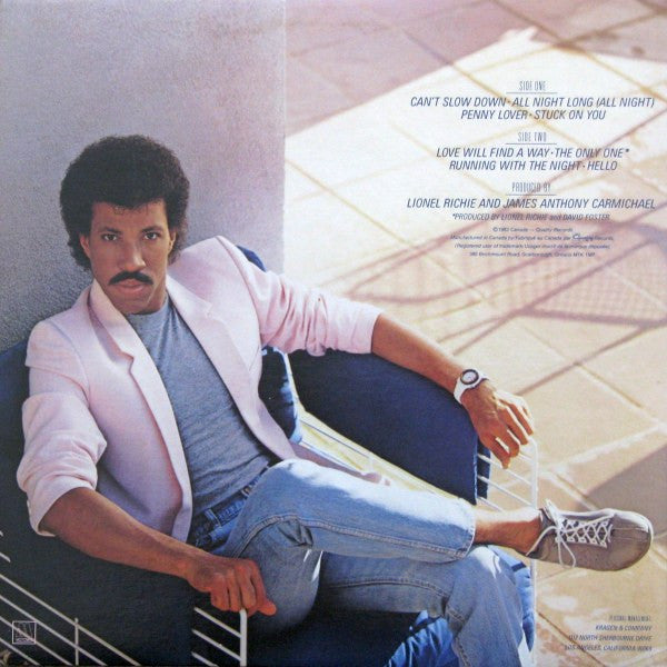 Lionel Richie : Can't Slow Down (LP, Album, Gat)