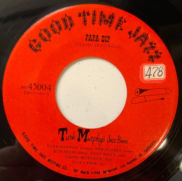 Turk Murphy's Jazz Band : Papa Dip / Turk's Blues (7", Single)
