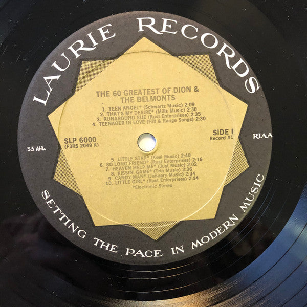 Dion And The Belmonts* : 60 Greatest Of Dion And The Belmonts (3xLP, Comp)