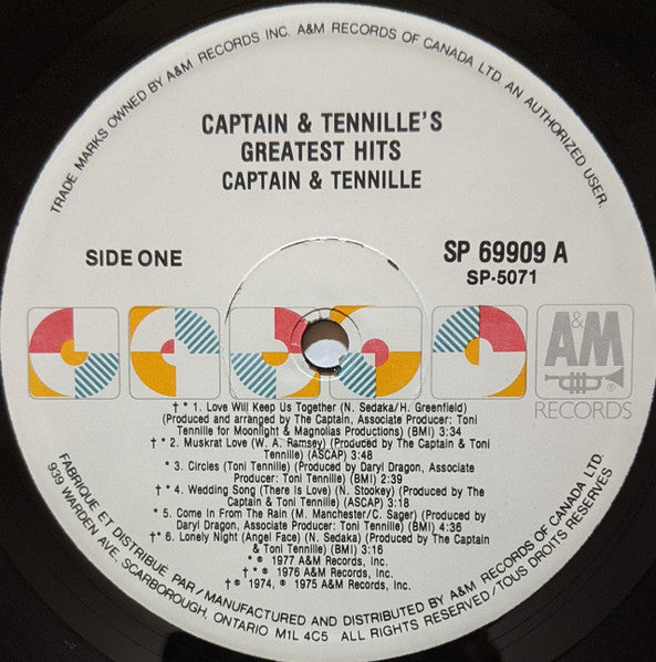 Captain And Tennille : Greatest Hits (LP, Comp, RE)