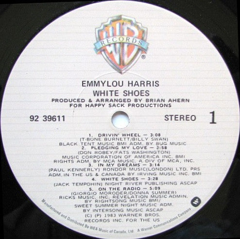 Emmylou Harris : White Shoes (LP, Album)