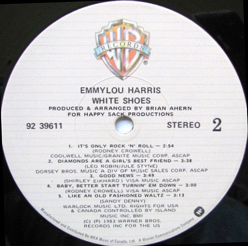 Emmylou Harris : White Shoes (LP, Album)