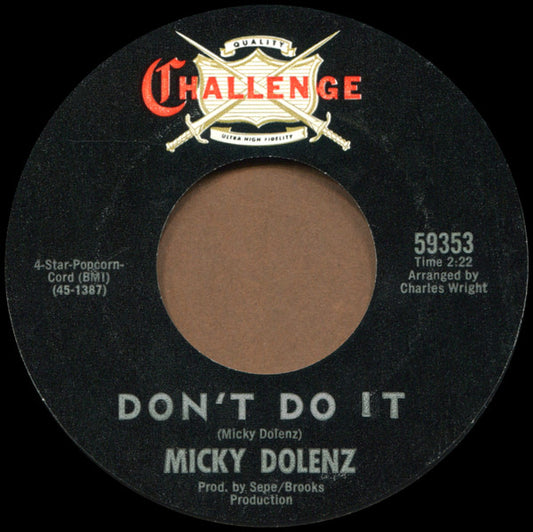 Micky Dolenz : Don't Do It (7", Single, Mon)