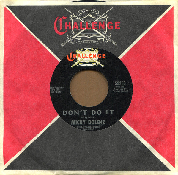 Micky Dolenz : Don't Do It (7", Single, Mon)