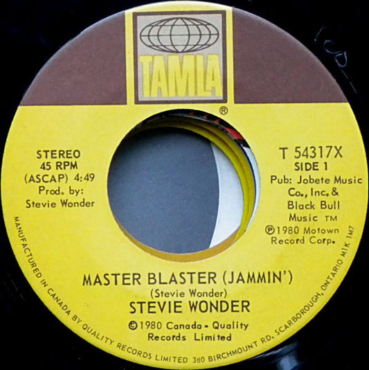 Stevie Wonder : Master Blaster (7", Single)