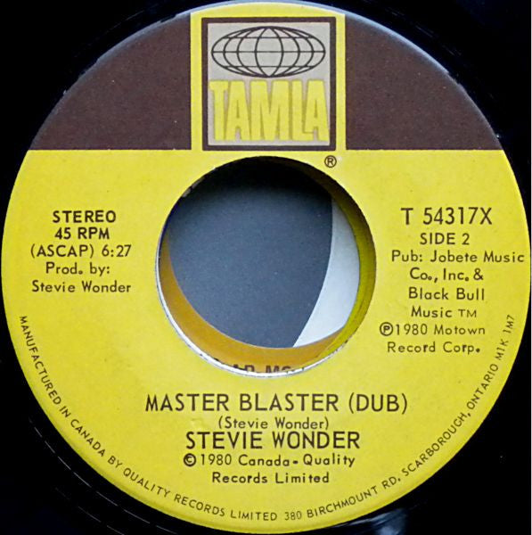 Stevie Wonder : Master Blaster (7", Single)