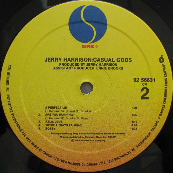 Jerry Harrison : Casual Gods* : Casual Gods (LP, Album)