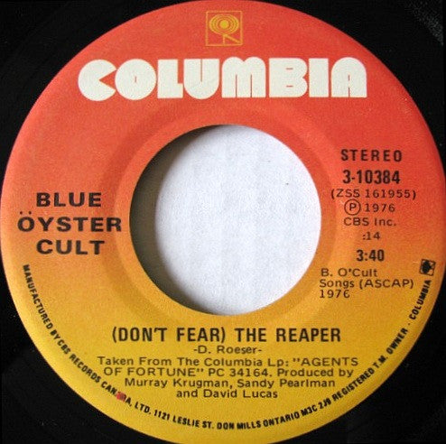 Blue Öyster Cult : (Don't Fear) The Reaper (7", Single)