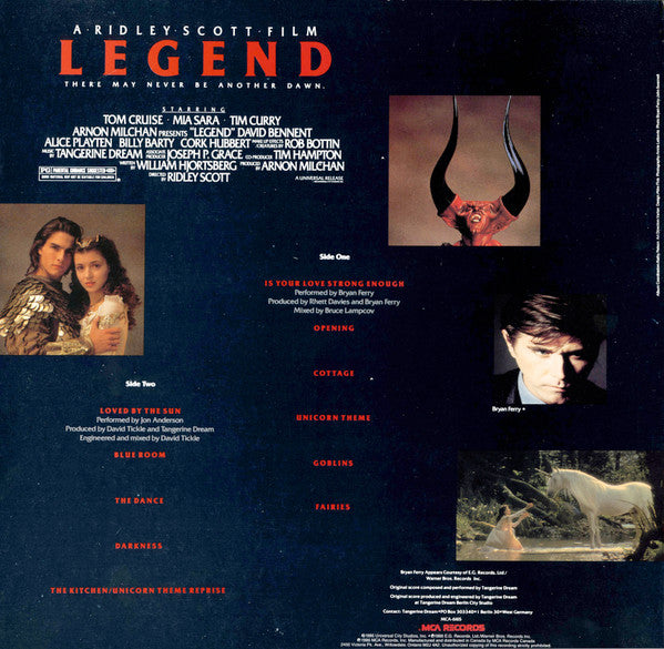 Tangerine Dream : Legend (Music From The Motion Picture Soundtrack) (LP, Album)