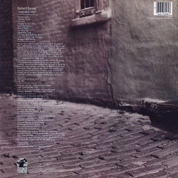 Richard Barone : Cool Blue Halo (LP, Album)
