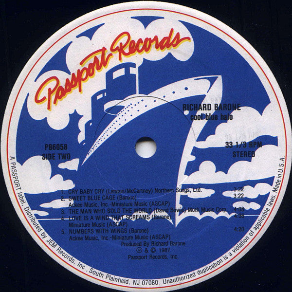 Richard Barone : Cool Blue Halo (LP, Album)