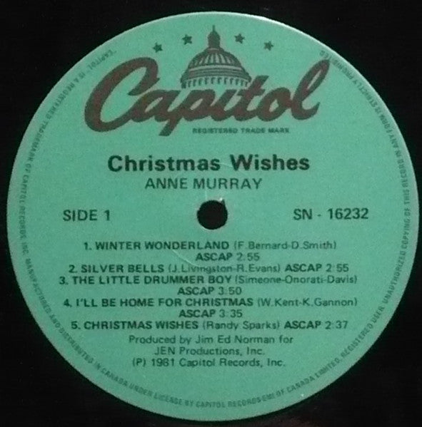 Anne Murray : Christmas Wishes (LP, Album)