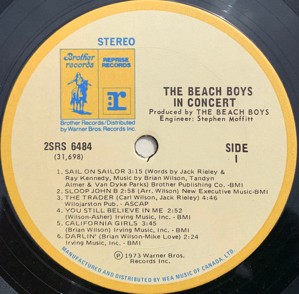 The Beach Boys : In Concert (2xLP, Album)