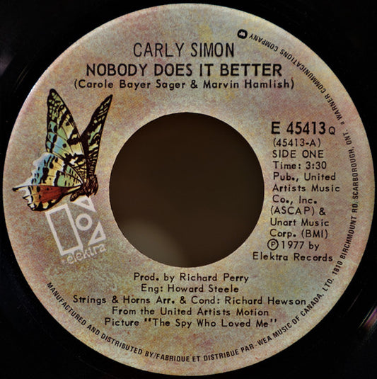 Carly Simon : Nobody Does It Better (7", Single)